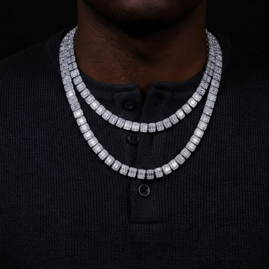 CADENA TENNIS BAGUETTE 9MM